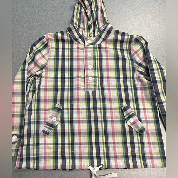 Merona Pastel Plaid Cotton Hooded Anorak Jacket —Women’s XXL (Fits L/XL) *READ* - Picture 7 of 12
